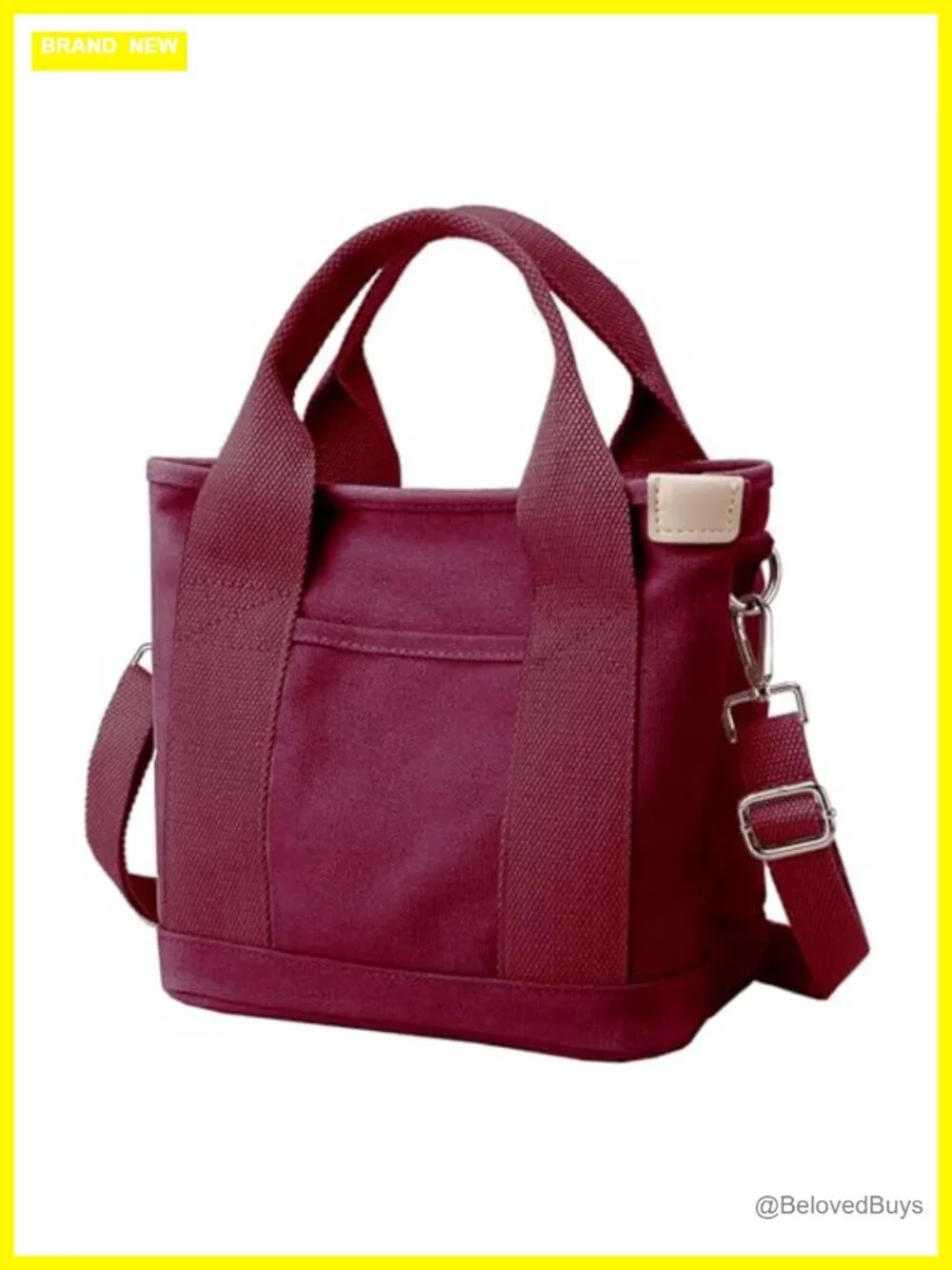 Canvas Tote Bag with Zipper Crossbody Shoulder Bag Large Multi-Pocket Purse